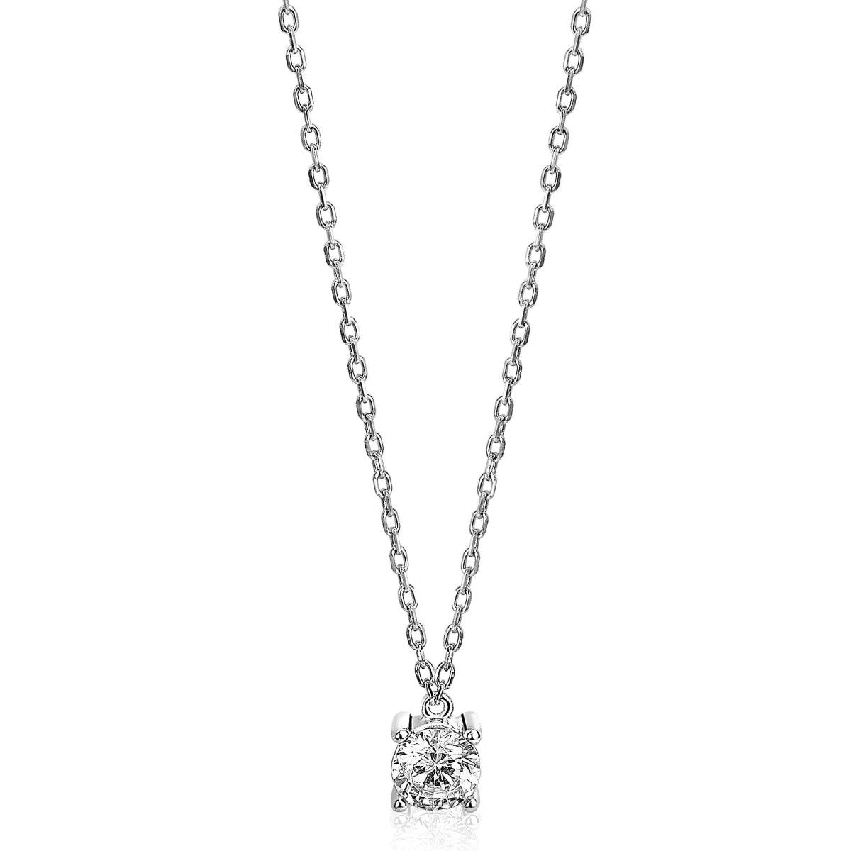 ZINZI Zilveren Ketting met Witte Zirkonia - ZIC1750