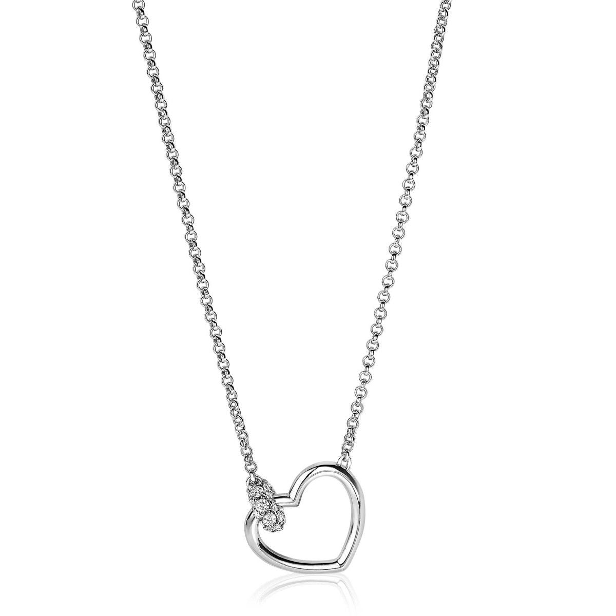 ZINZI Zilveren Ketting met Witte Zirkonia - ZIC1755
