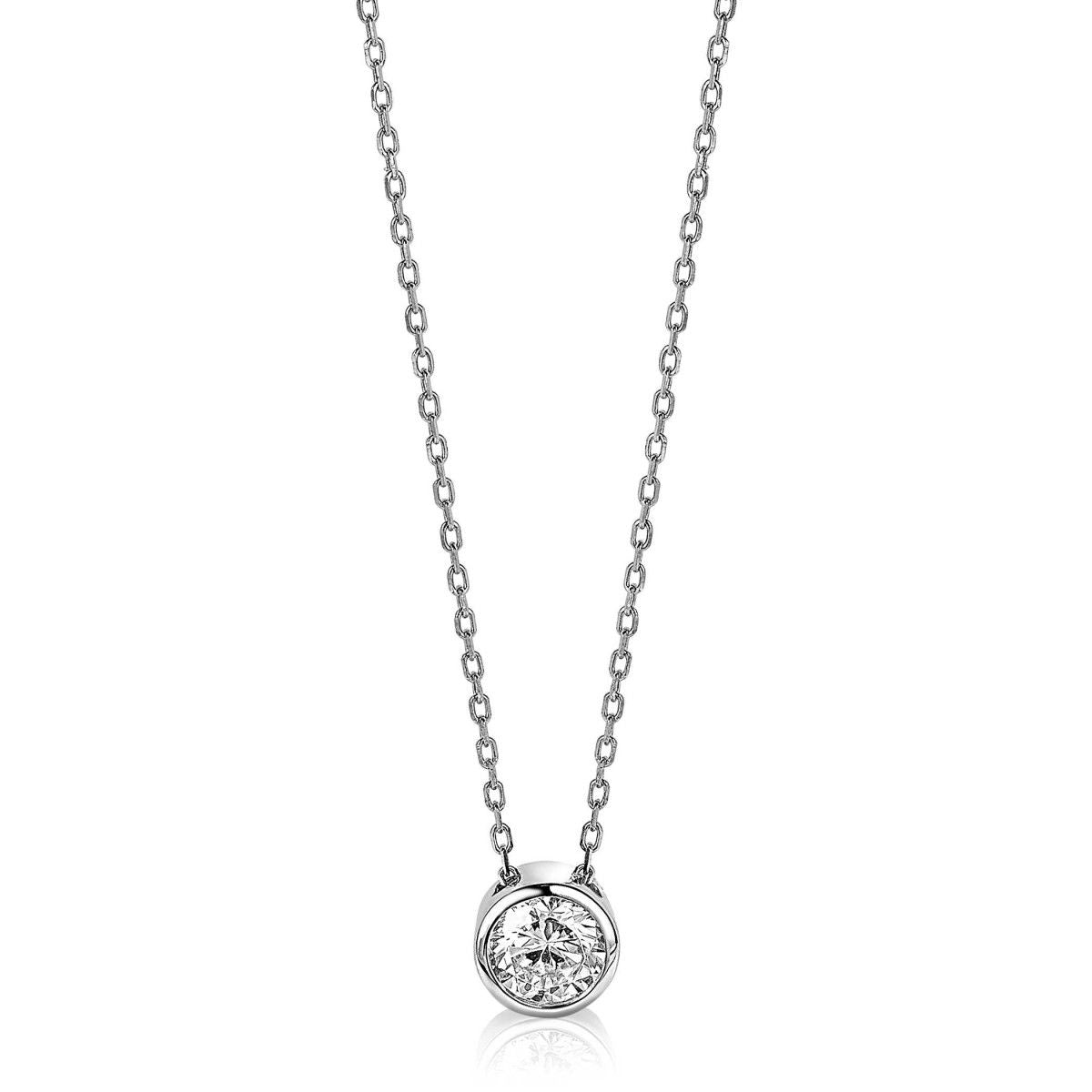 ZINZI Zilveren Ketting met Witte Zirkonia - ZIC1775