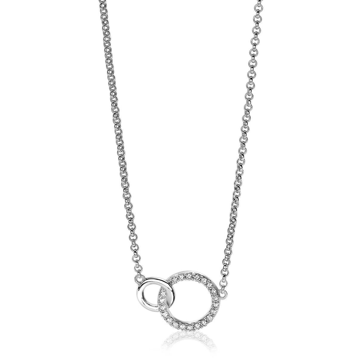 ZINZI Zilveren Ketting met Witte Zirkonia - ZIC1782