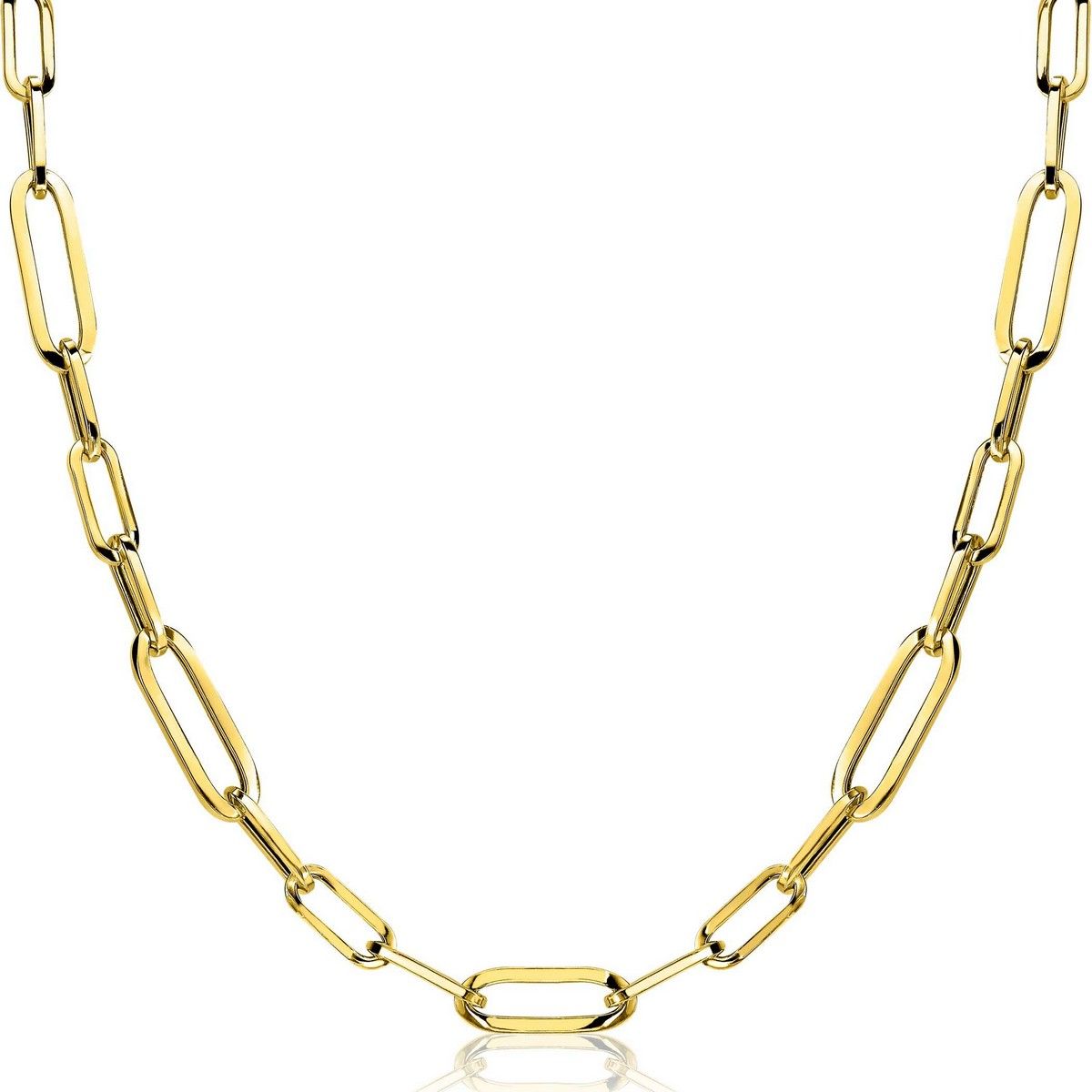 ZINZI Verguld Zilveren Ketting 45cm geel - ZIC1990G