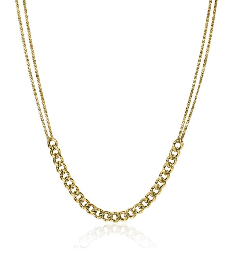 ZINZI Verguld Zilveren Ketting 40-45cm geel - ZIC2185G