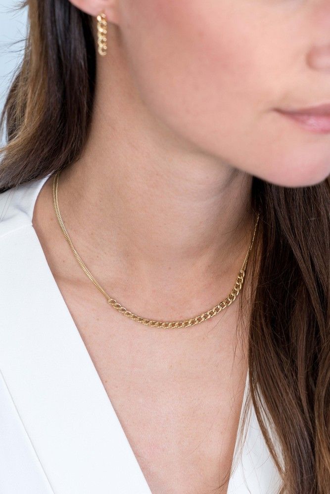 ZINZI Verguld Zilveren Ketting 40-45cm geel - ZIC2185G
