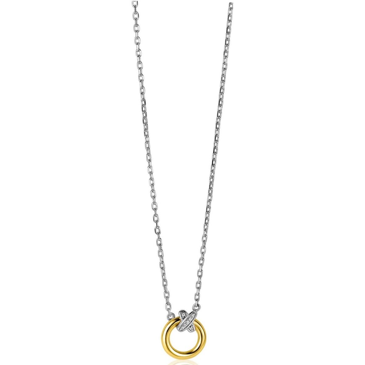 ZINZI Zilveren Ketting met Witte Zirkonia - ZIC2249