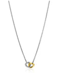 Zinzi zilveren collier bicolor 2 hartjes in elkaar waarvan 1 met zirkonia ZIC2276, exclusief en kwalitatief hoogwaardig. Ontdek nu!