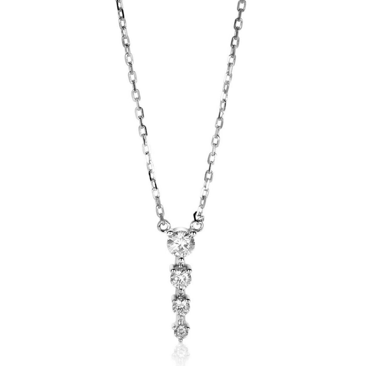 ZINZI Zilveren Ketting met Witte Zirkonia - ZIC2328