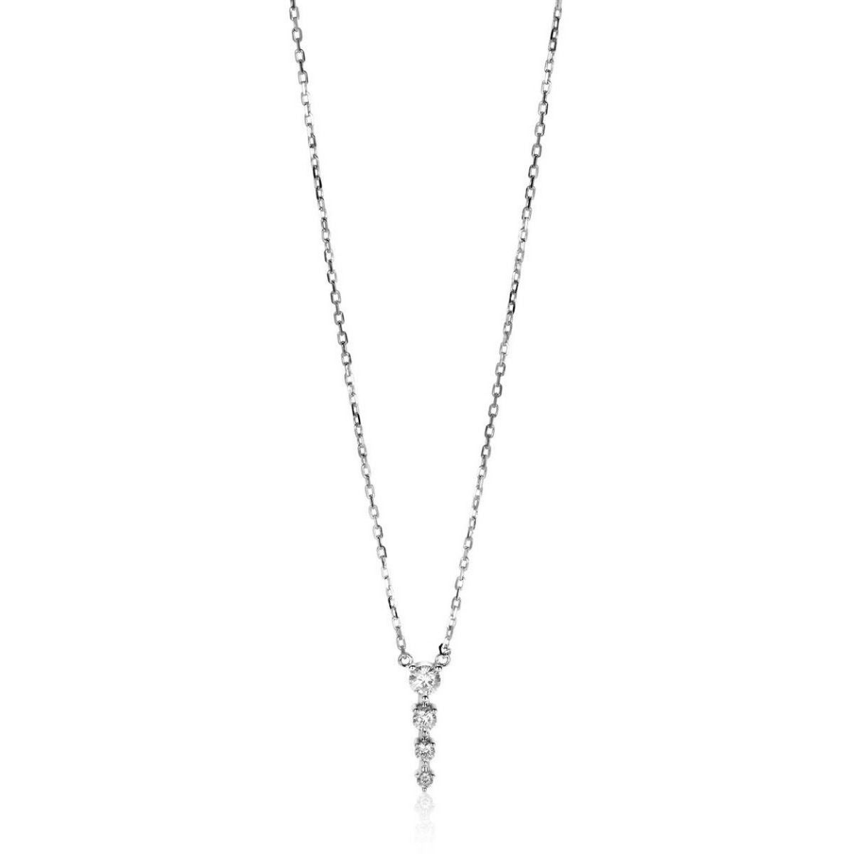 ZINZI Zilveren Ketting met Witte Zirkonia - ZIC2328
