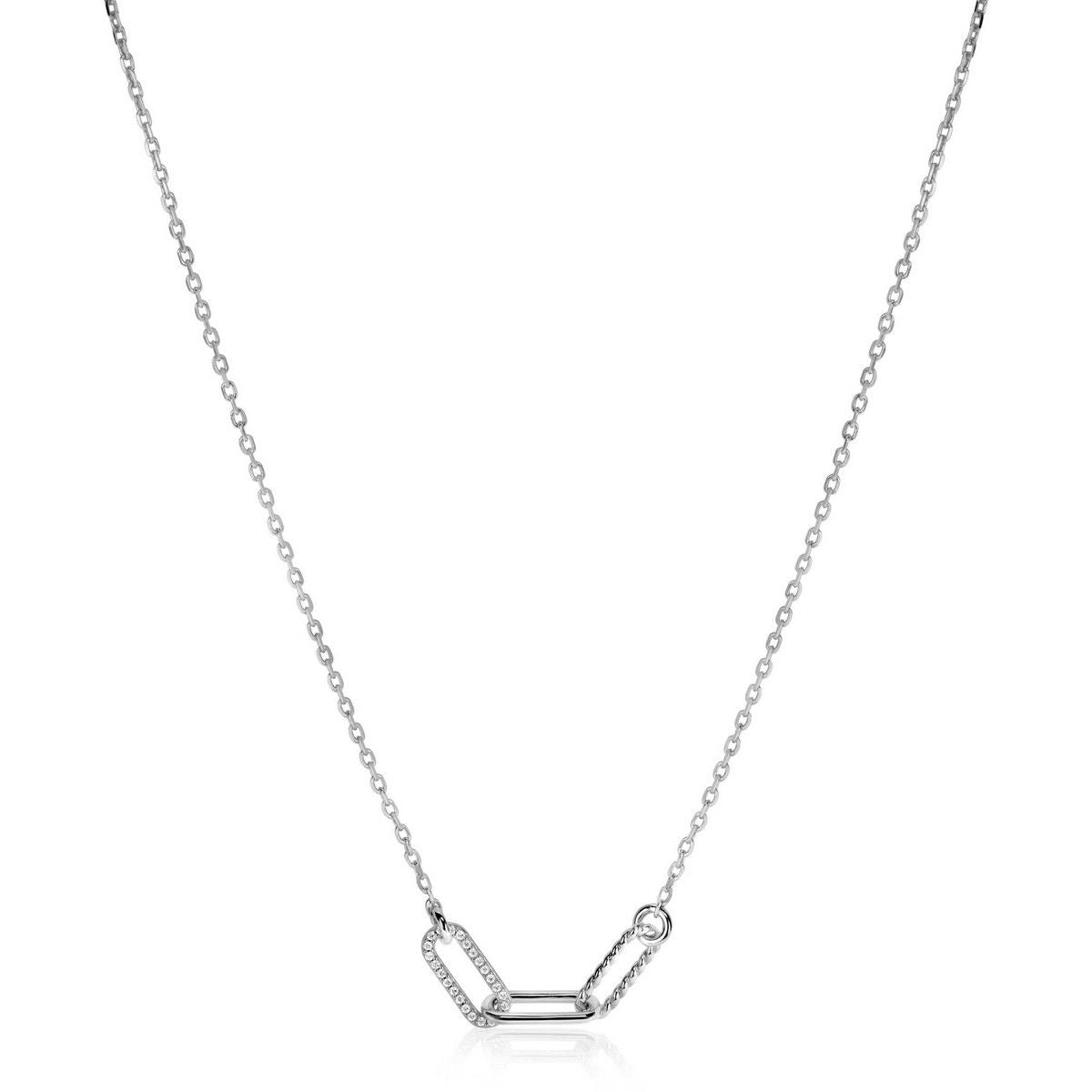 ZINZI Zilveren Ketting met Witte Zirkonia - ZIC2330