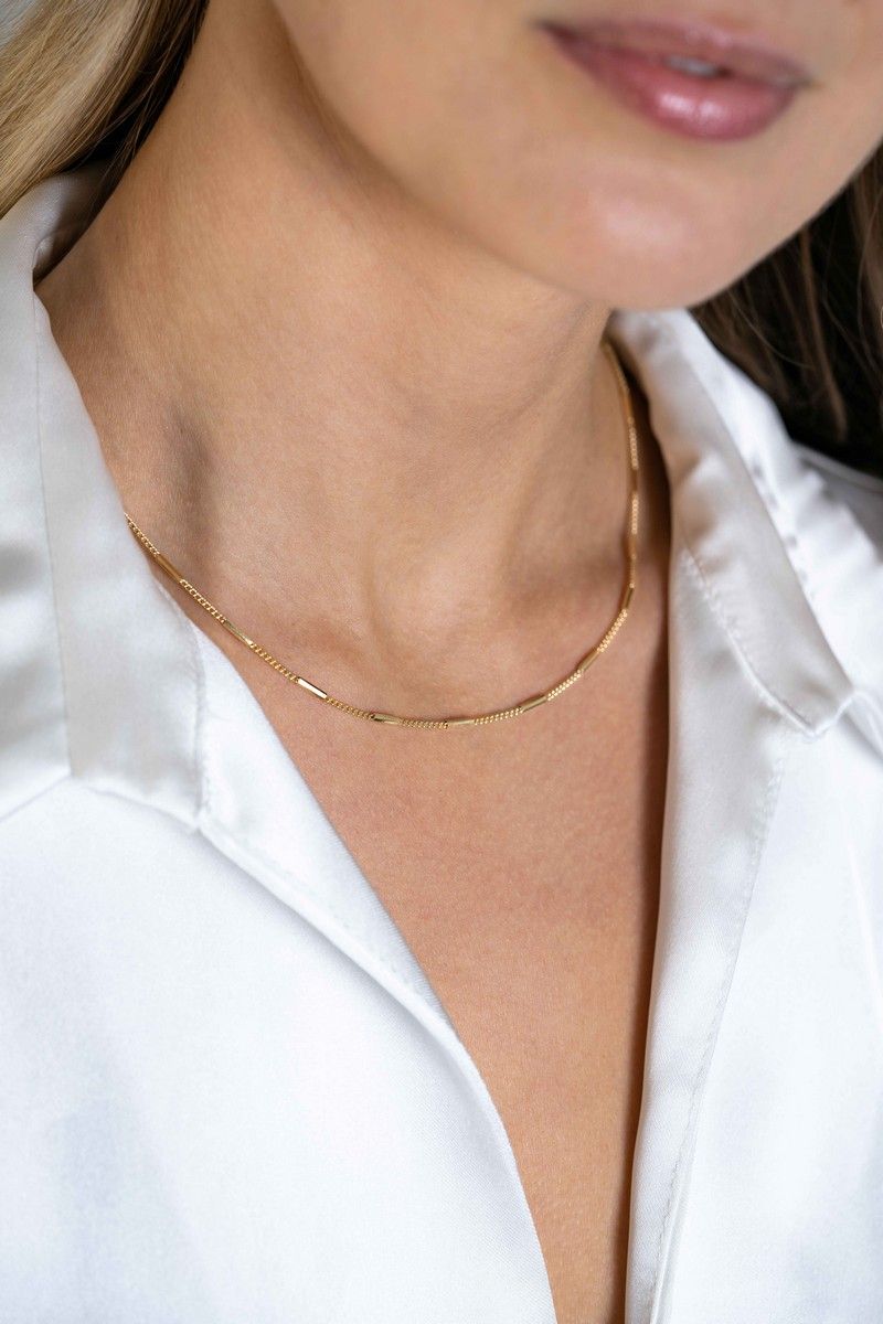 ZINZI Verguld Zilveren Ketting 40-45 cm - ZIC2366G