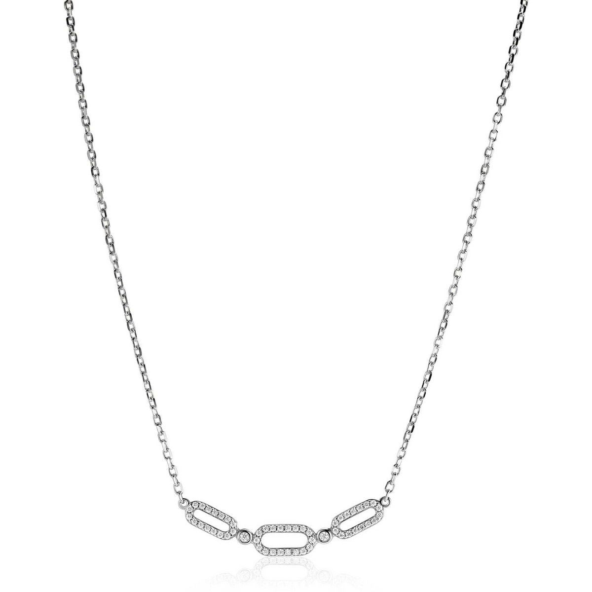 ZINZI Zilveren Ketting met Witte Zirkonia - ZIC2398