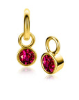 Zinzi ZICH-JUL - Gold Plated Oorbedels met Rode Geboortesteen Juli, exclusief en kwalitatief hoogwaardig. Ontdek nu!