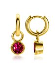 Zinzi ZICH-JUL - Gold Plated Oorbedels met Rode Geboortesteen Juli, exclusief en kwalitatief hoogwaardig. Ontdek nu!