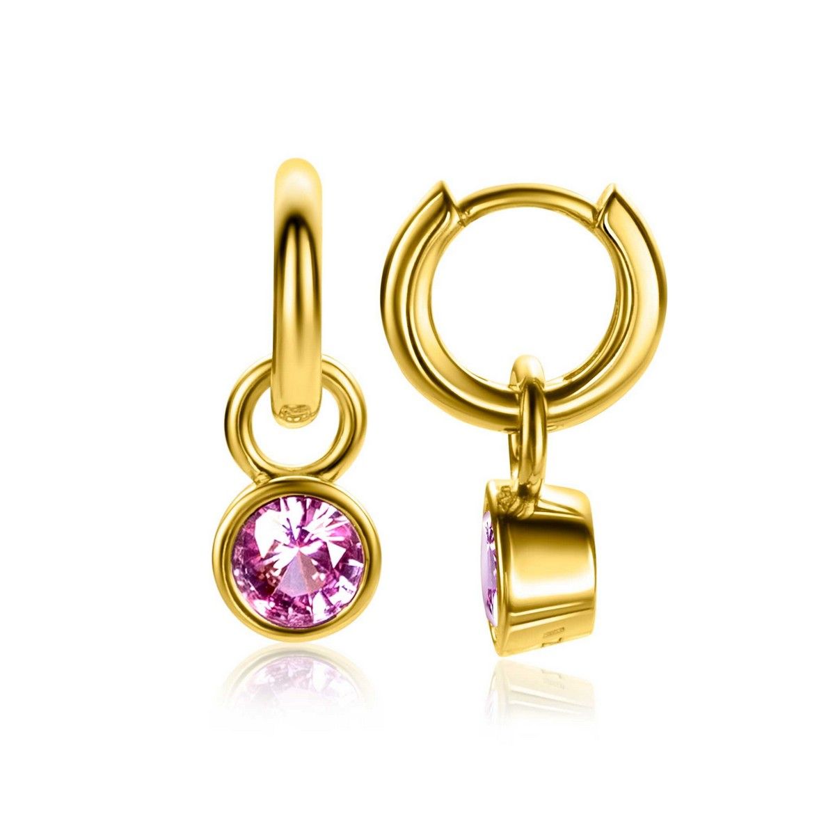 ZINZI Zilveren Oorbedels met Roze Zirkonia ZICH-OKT