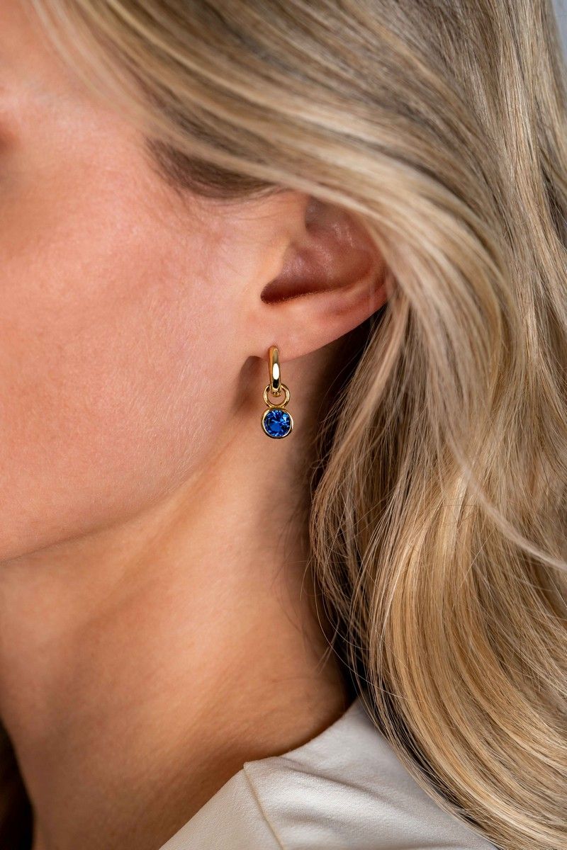 ZINZI Verguld Zilveren Oorbedels met Blauwe Zirkonia ZICH-SEP