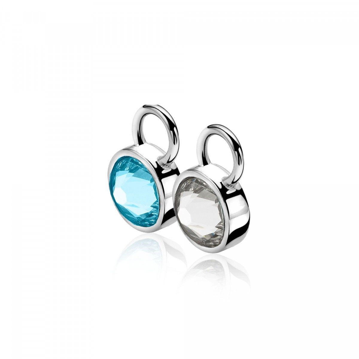 ZINZI Zilveren Oorbedels met Blauwe Zirkonia - ZICH1006A