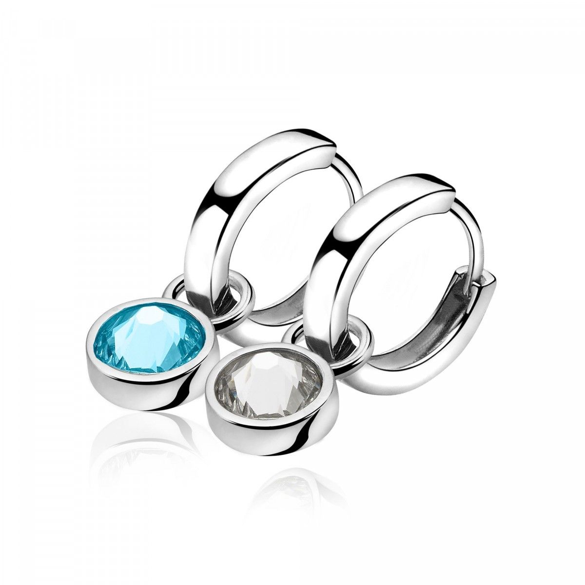 ZINZI Zilveren Oorbedels met Blauwe Zirkonia - ZICH1006A