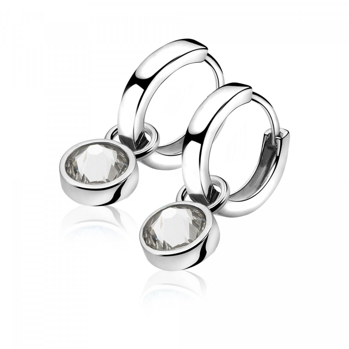 ZINZI Zilveren Oorbedels met Champagne Zirkonia - ZICH1006C