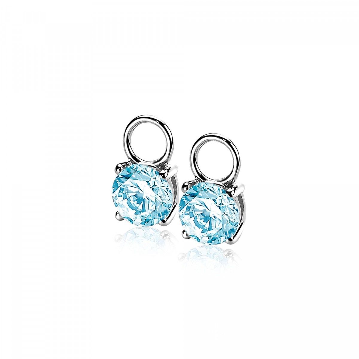 ZINZI Zilveren Oorbedels met Blauwe Zirkonia - ZICH1300B