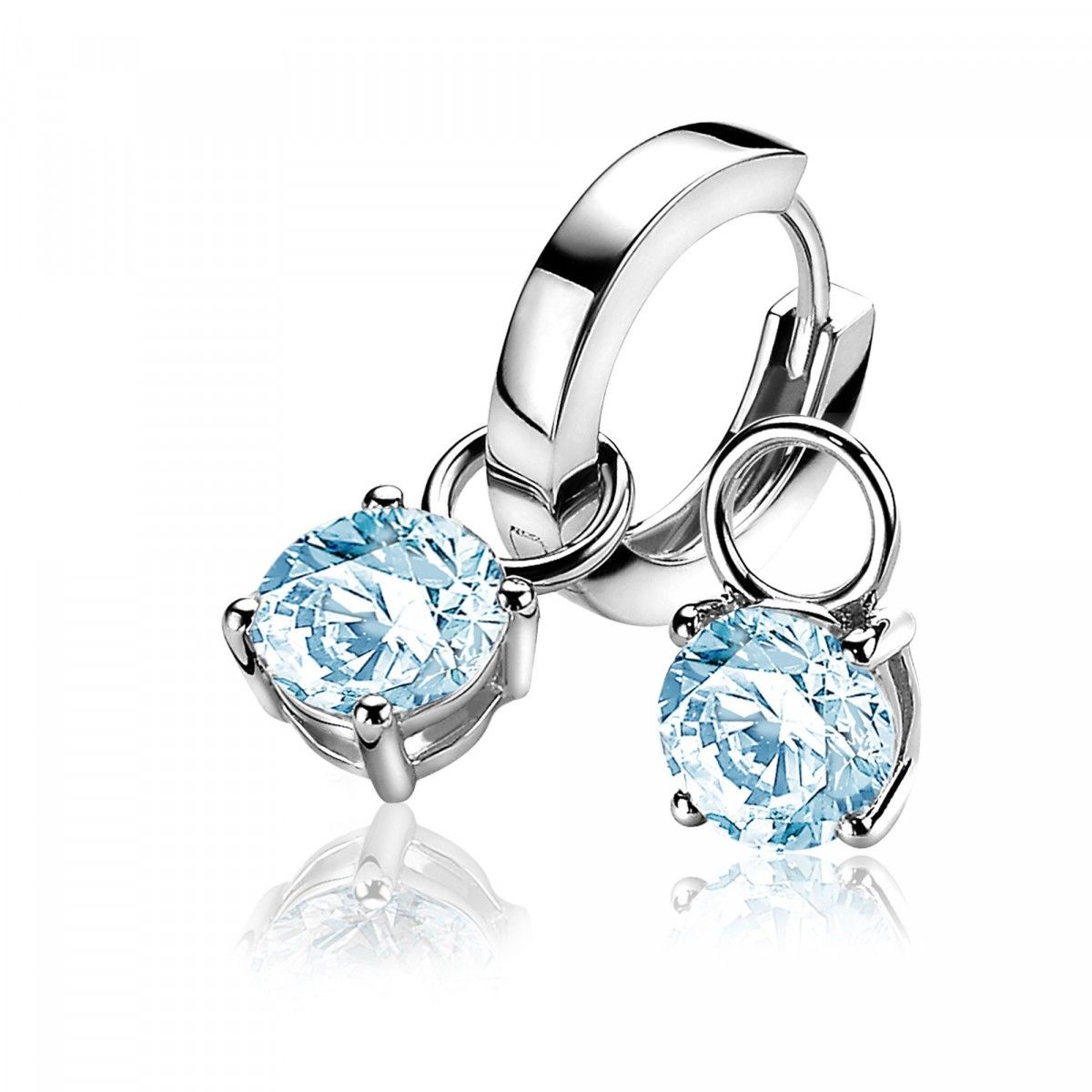 ZINZI Zilveren Oorbedels met Blauwe Zirkonia - ZICH1300B