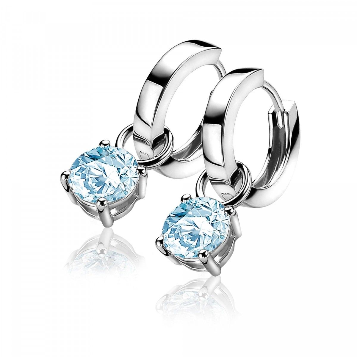 ZINZI Zilveren Oorbedels met Blauwe Zirkonia - ZICH1300B