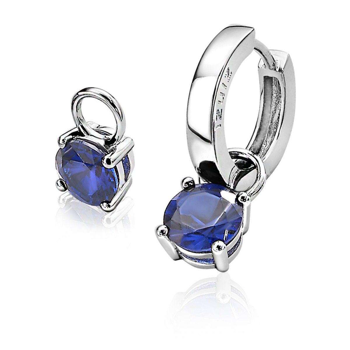 ZINZI Zilveren Oorbedels met Blauwe Zirkonia - ZICH1300Q