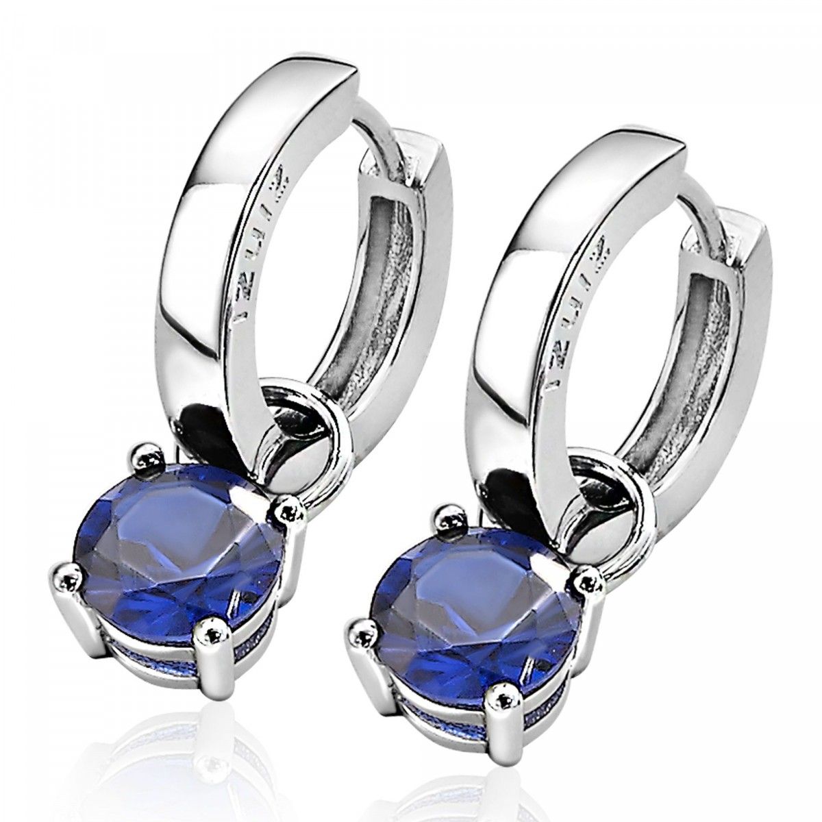 ZINZI Zilveren Oorbedels met Blauwe Zirkonia - ZICH1300Q