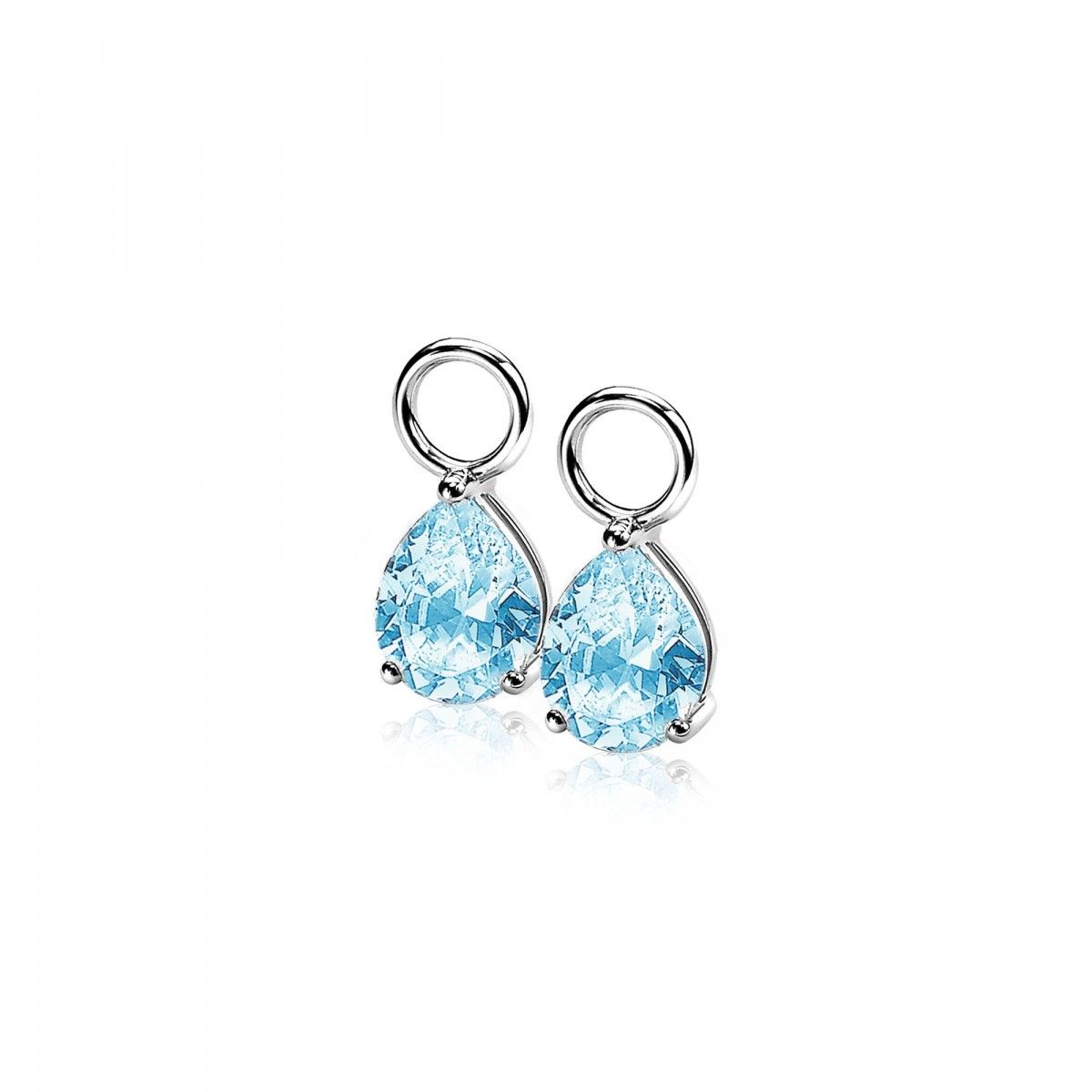 ZINZI Zilveren Oorbedels met Blauwe Zirkonia - ZICH1302B