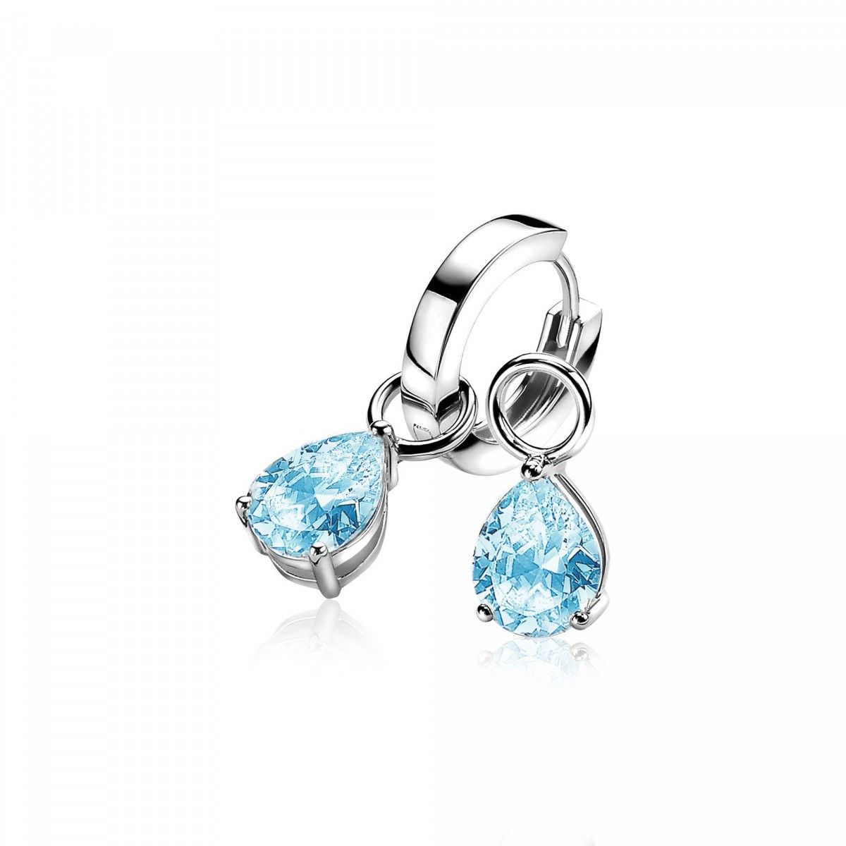 ZINZI Zilveren Oorbedels met Blauwe Zirkonia - ZICH1302B