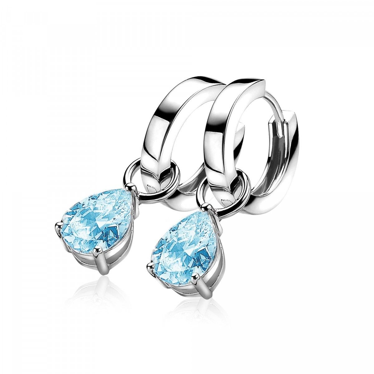 ZINZI Zilveren Oorbedels met Blauwe Zirkonia - ZICH1302B