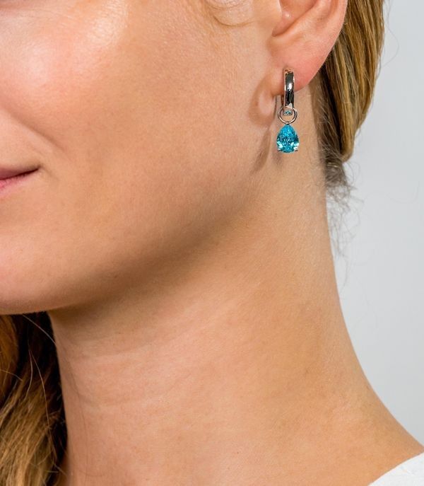 ZINZI Zilveren Oorbedels met Blauwe Zirkonia - ZICH1302B