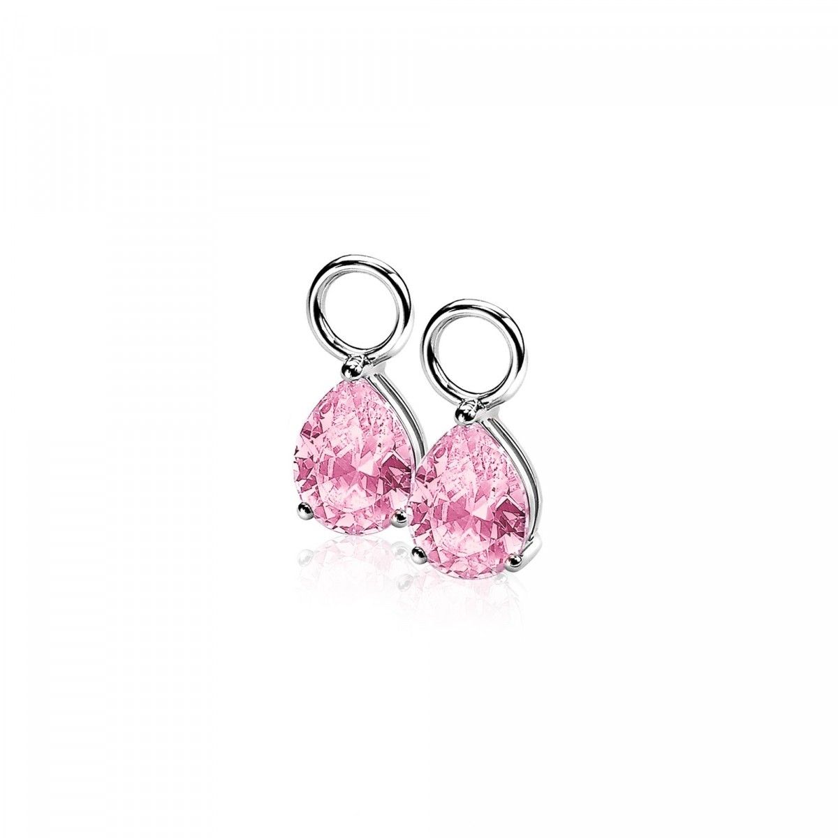 ZINZI Zilveren Oorbedels met Roze Zirkonia - ZICH1302R