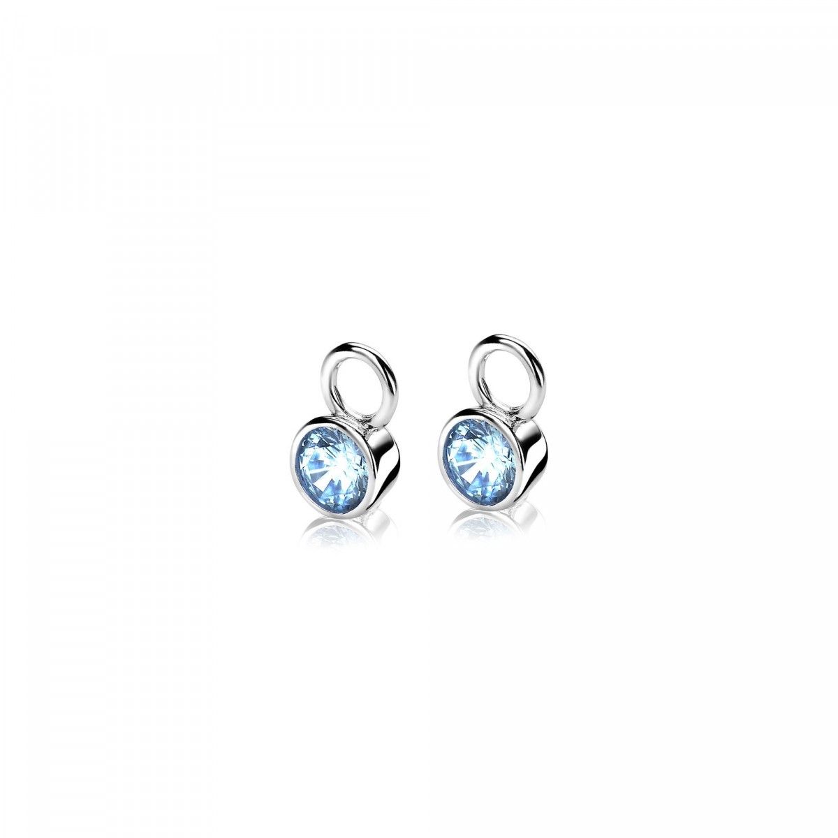 ZINZI Zilveren Oorbedels met Blauwe Zirkonia - ZICH1486B
