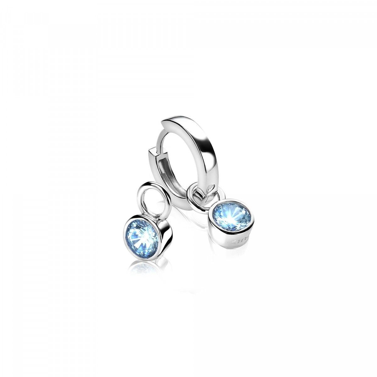 ZINZI Zilveren Oorbedels met Blauwe Zirkonia - ZICH1486B