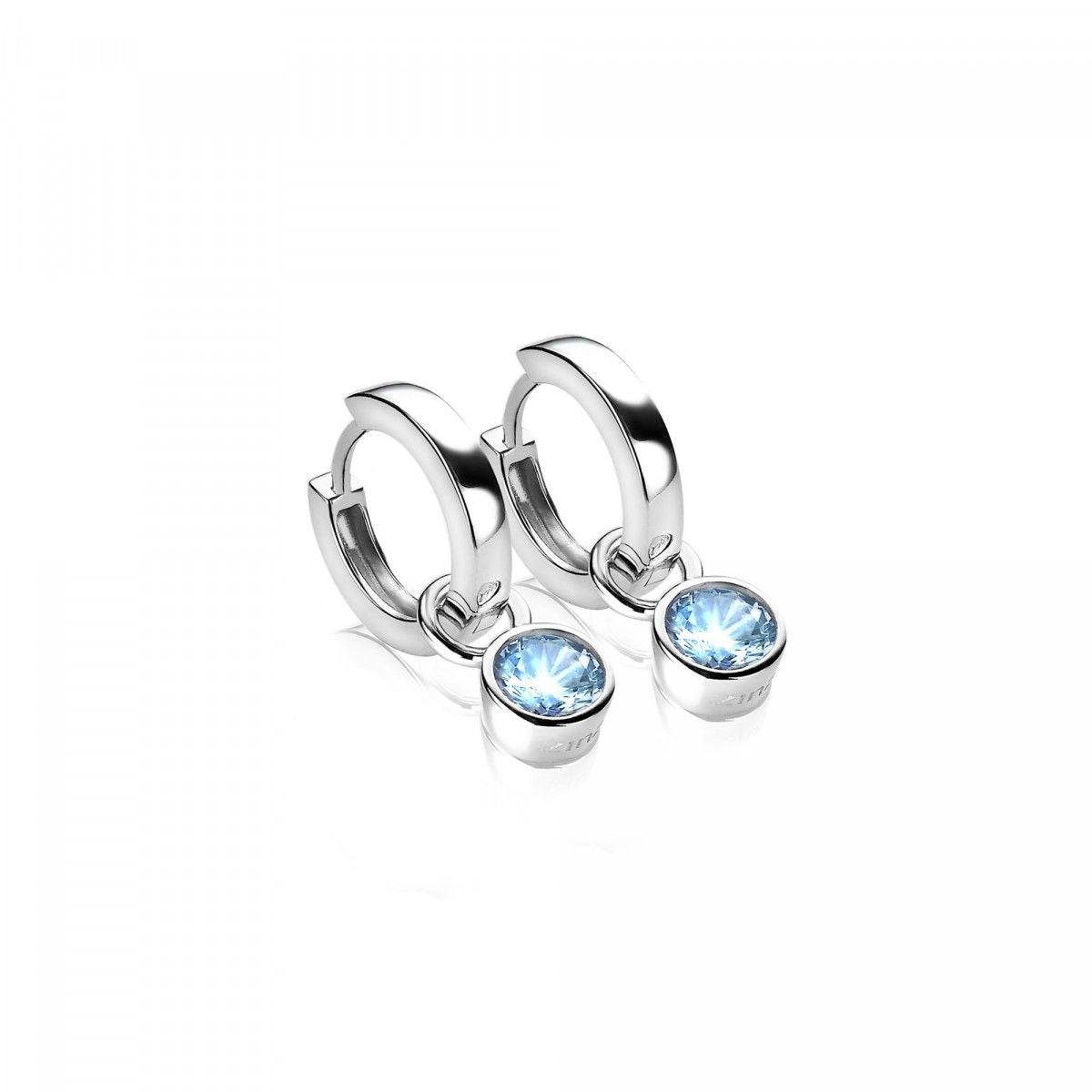 ZINZI Zilveren Oorbedels met Blauwe Zirkonia - ZICH1486B