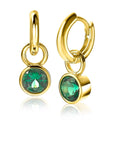 Zinzi zilveren oorbedels geelverguld 7mm rond groen ZICH1486GG, exclusief en kwalitatief hoogwaardig. Ontdek nu!