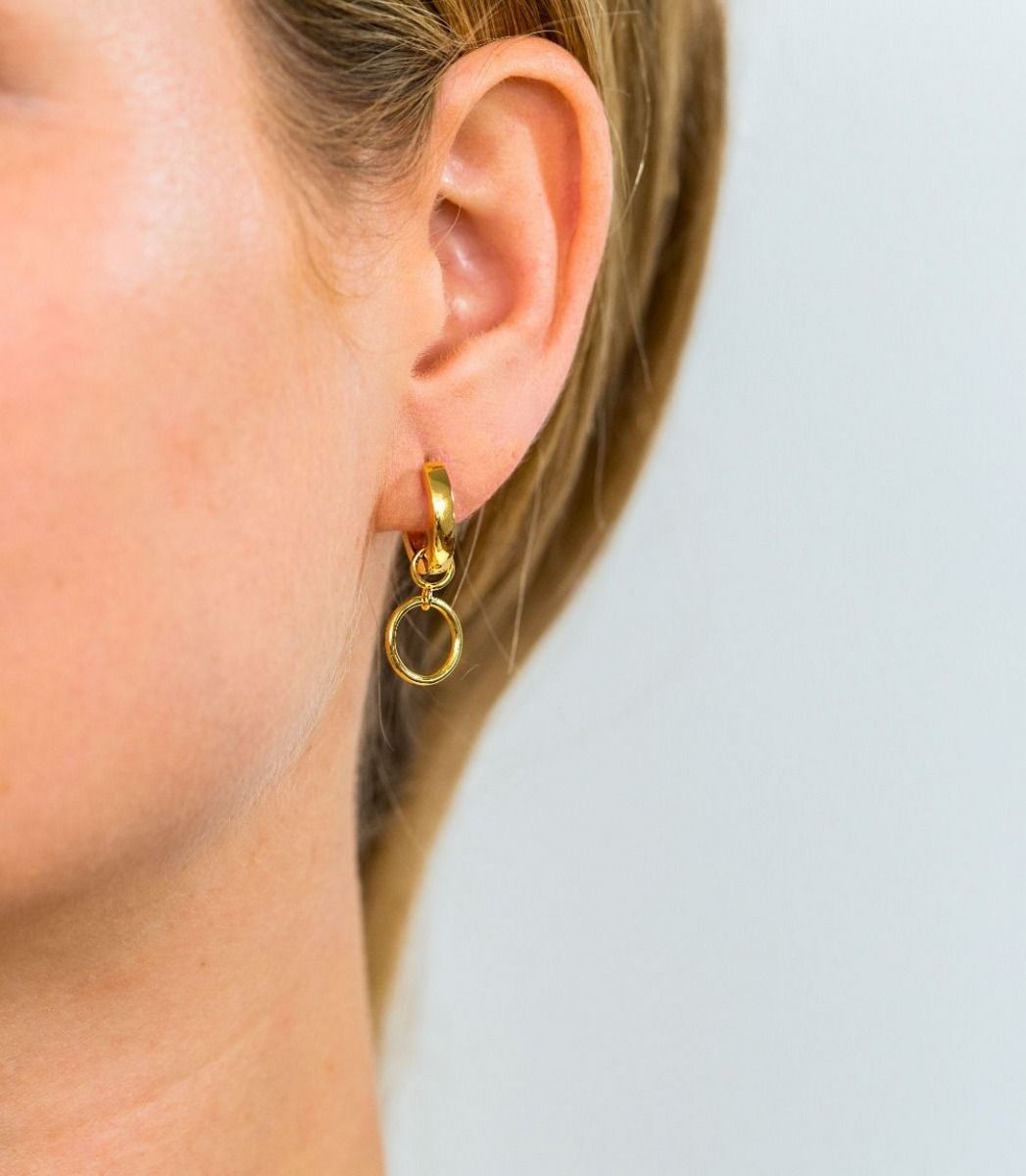 ZINZI Verguld Zilveren Oorbedels 11mm geel - ZICH1748G