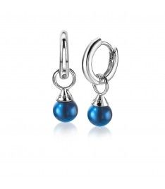 ZINZI Zilveren Oorbedels met Blauwe Parel - ZICH1749B