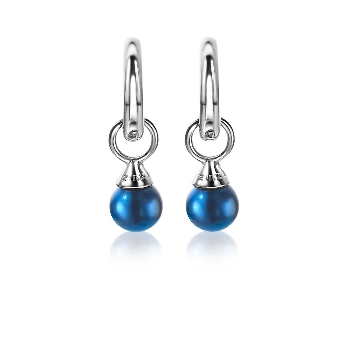 ZINZI Zilveren Oorbedels met Blauwe Parel - ZICH1749B