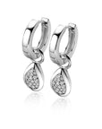 Zinzi zilveren oorbedels druppel wit ZICH1768, exclusief en kwalitatief hoogwaardig. Ontdek nu!