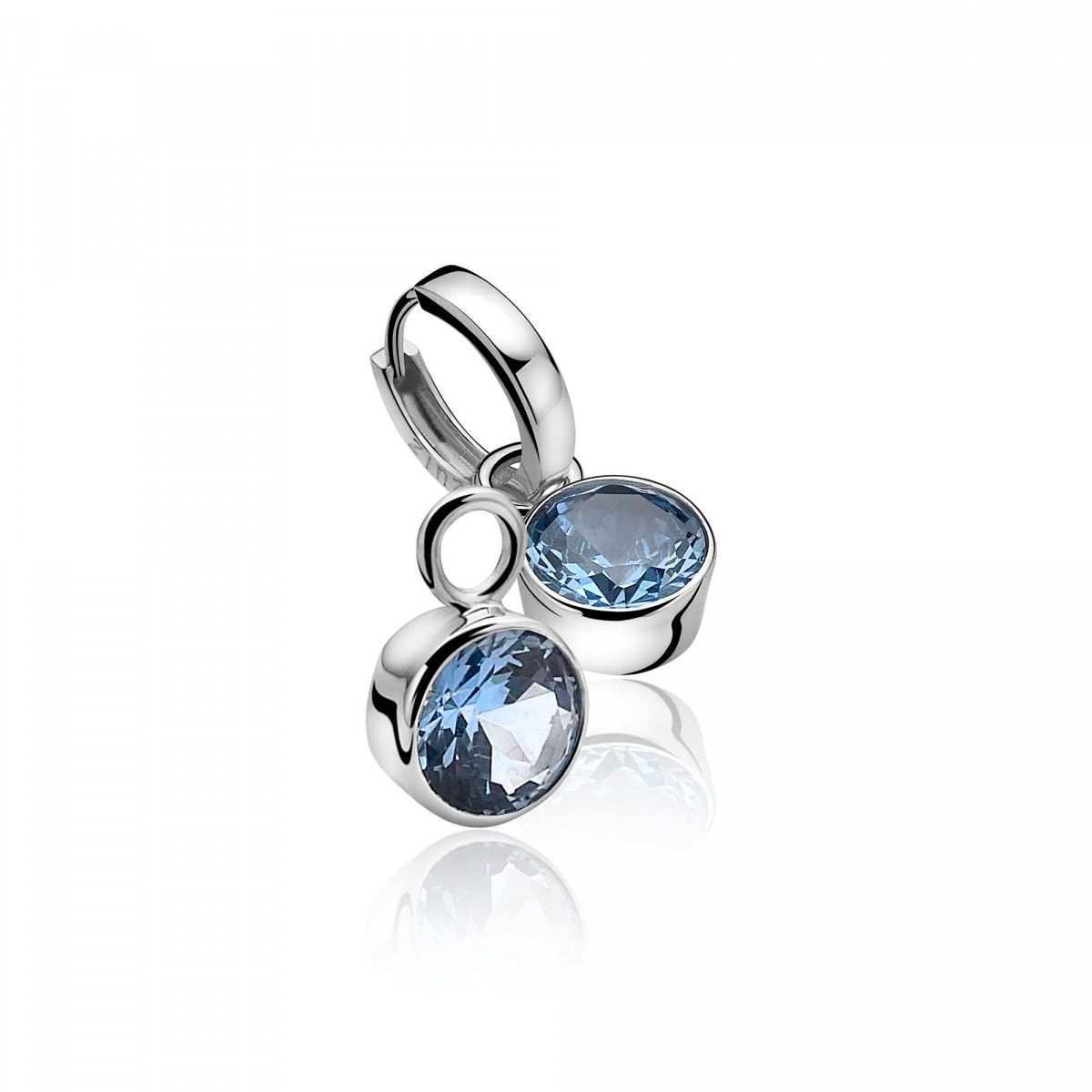 ZINZI Zilveren Oorbedels met Blauwe Zirkonia - ZICH186B