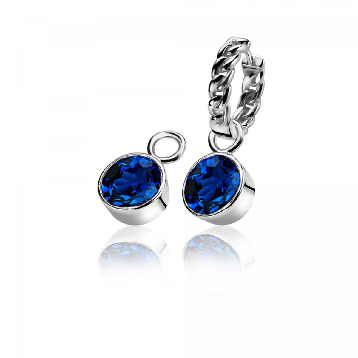 ZINZI Zilveren Oorbedels met Blauwe Zirkonia - ZICH186DB