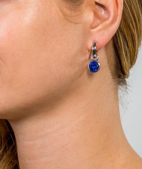 ZINZI Zilveren Oorbedels met Blauwe Zirkonia - ZICH186DB