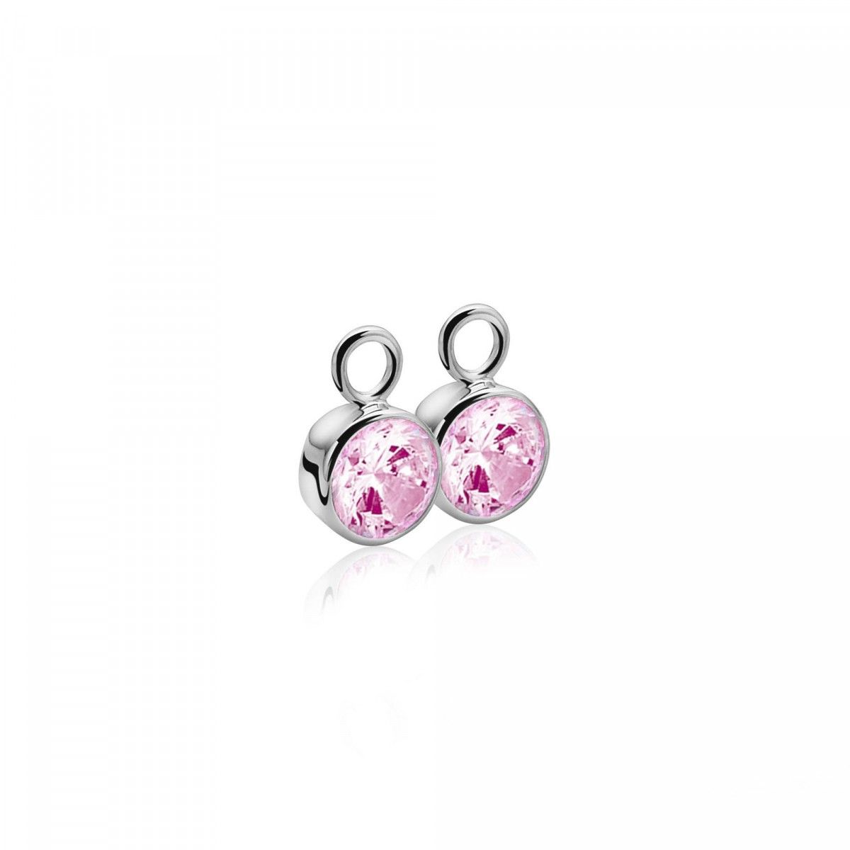 ZINZI Zilveren Oorbedels met Roze Zirkonia - ZICH186R