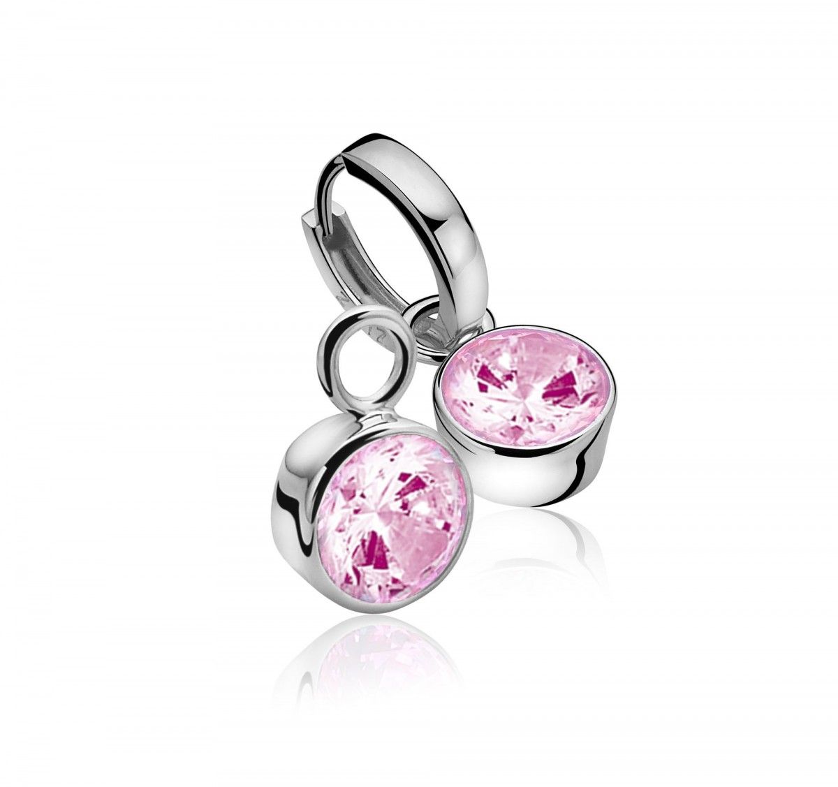 ZINZI Zilveren Oorbedels met Roze Zirkonia - ZICH186R