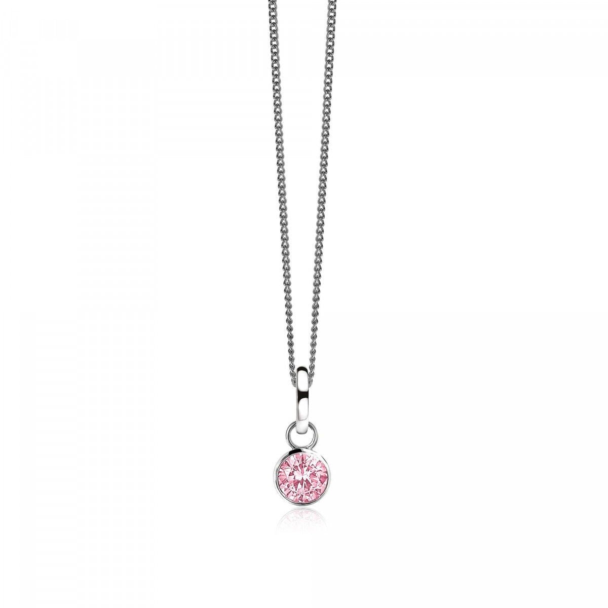 ZINZI Zilveren Oorbedels met Roze Zirkonia - ZICH186R