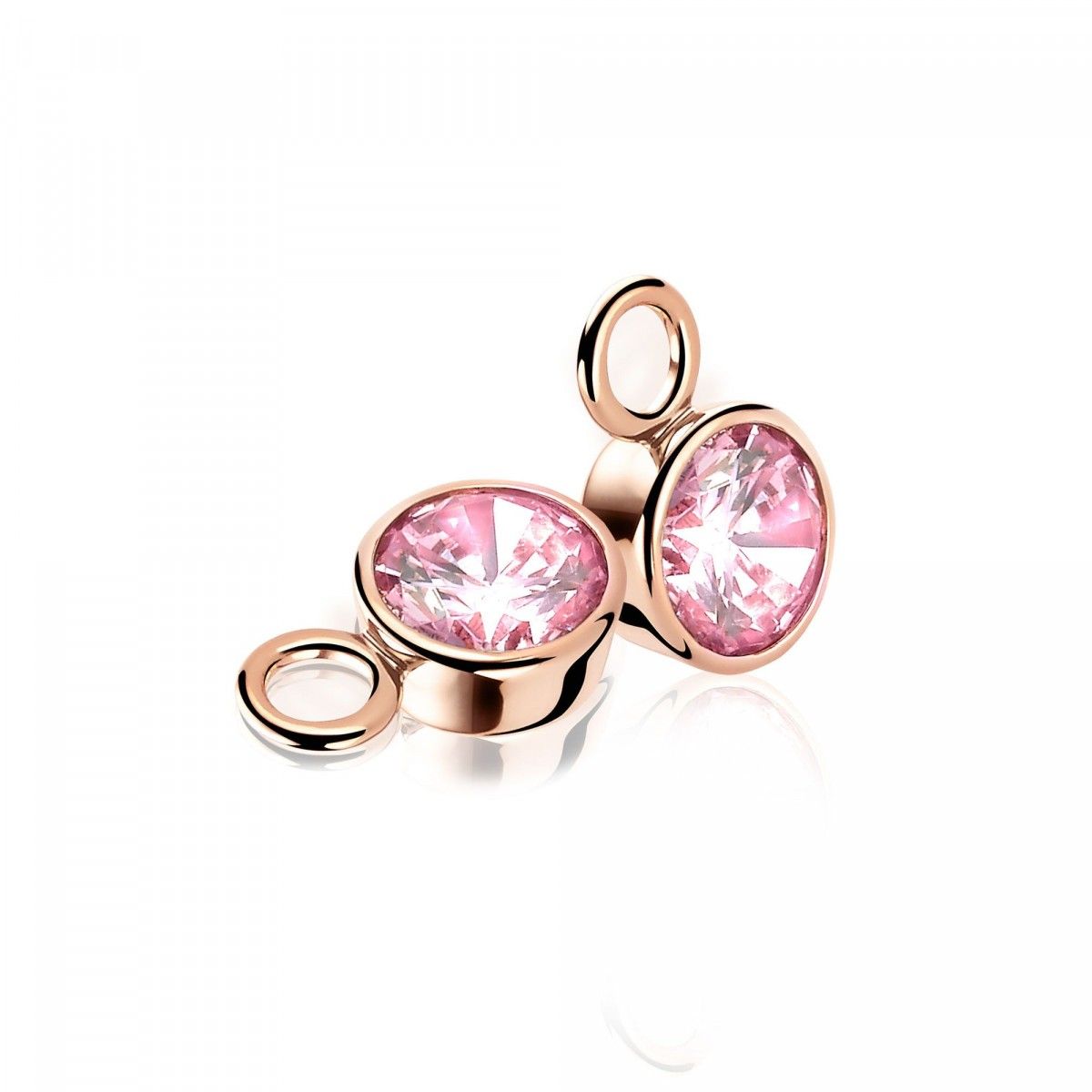 ZINZI Zilveren Oorbedels met Roze Zirkonia - ZICH186RR