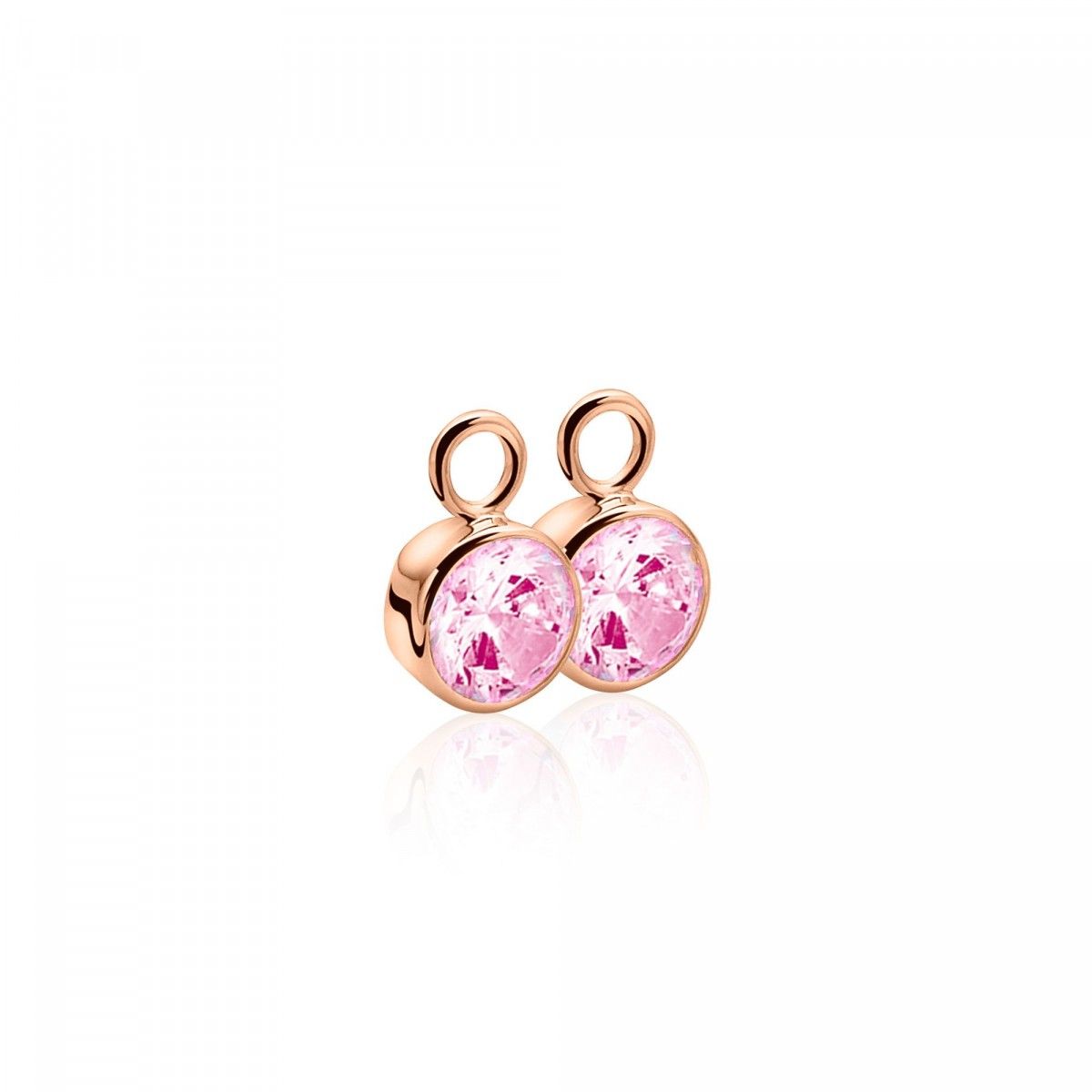 ZINZI Zilveren Oorbedels met Roze Zirkonia - ZICH186RR