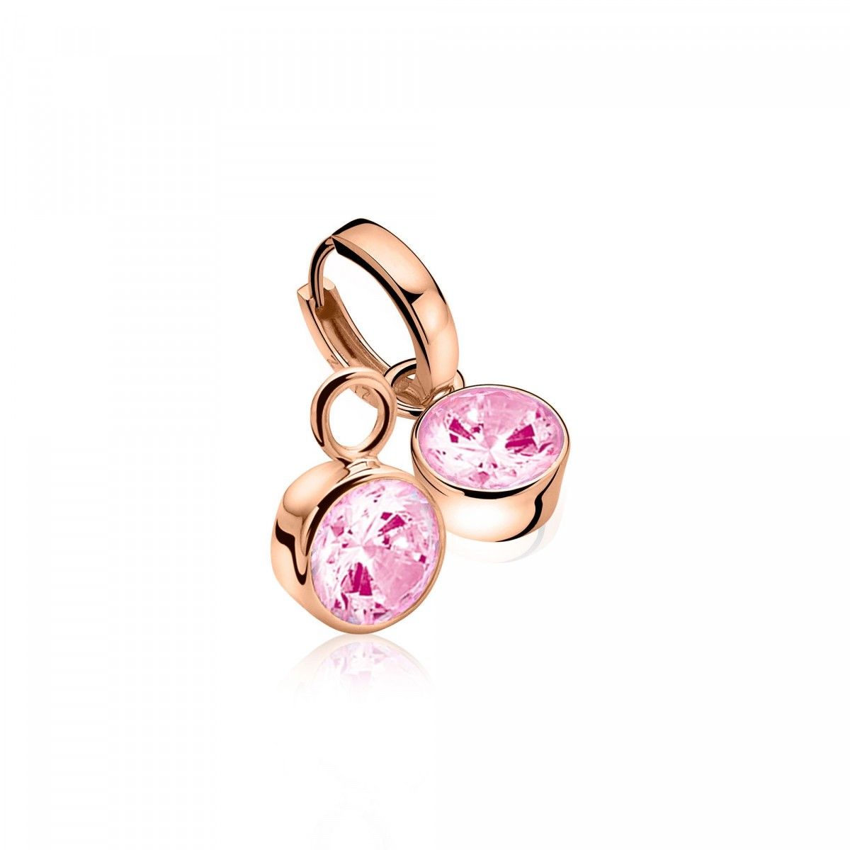 ZINZI Zilveren Oorbedels met Roze Zirkonia - ZICH186RR