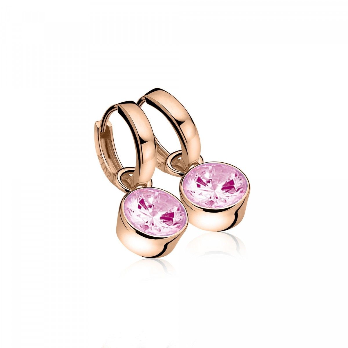 ZINZI Zilveren Oorbedels met Roze Zirkonia - ZICH186RR