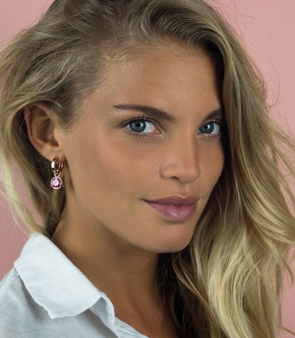 ZINZI Zilveren Oorbedels met Roze Zirkonia - ZICH186RR